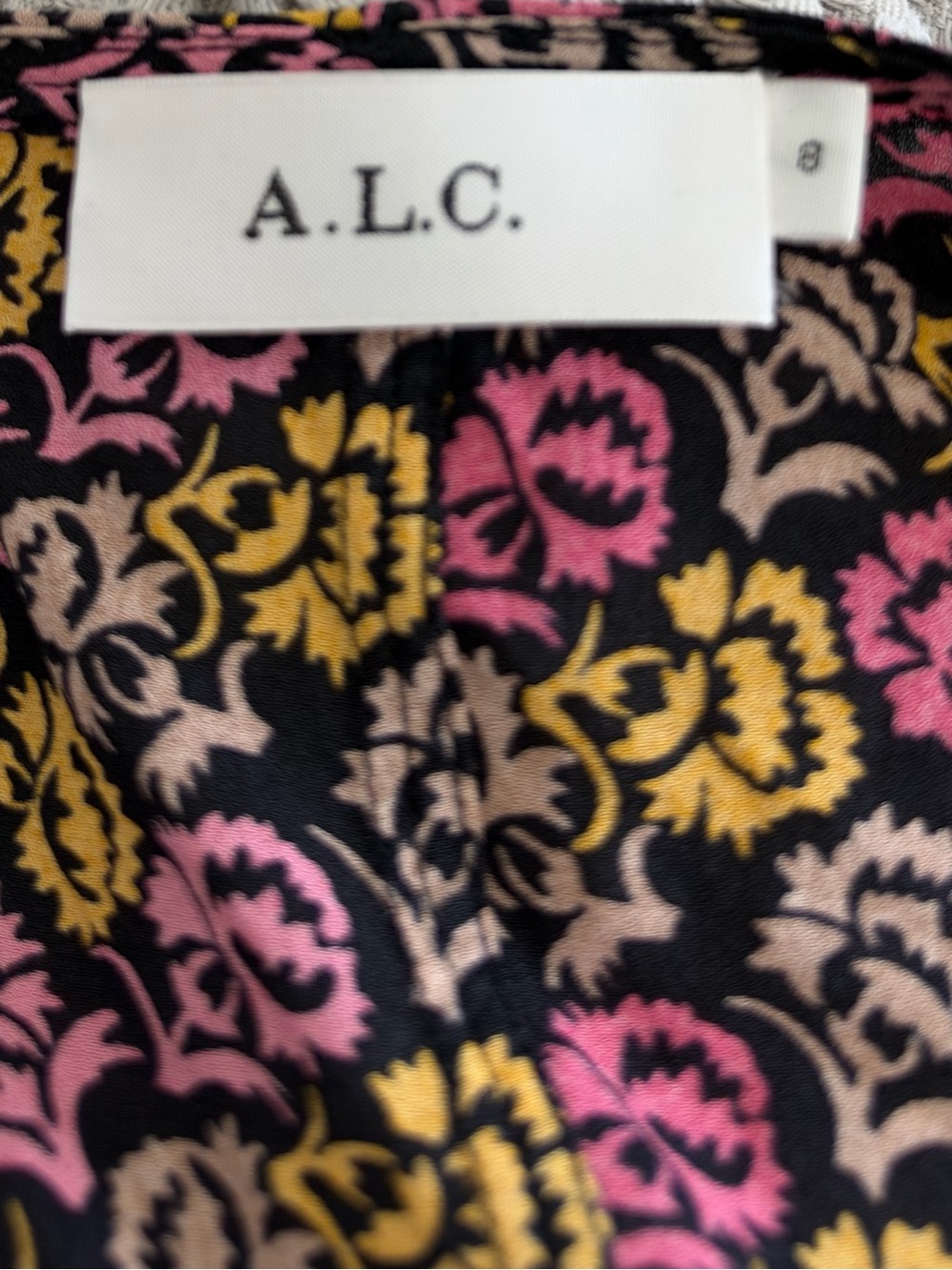 A.L.C. Mini wrap dress with Pink & Gold Floral Print